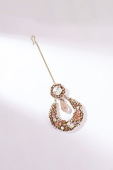 Multi-Colored Glass Beaded & Glass Crystal Maangtikka