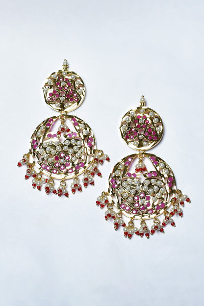 Jadau Cutwork & Embellished Earrings 