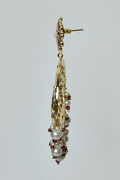 Jadau Stone & Pearl Chandbalis 