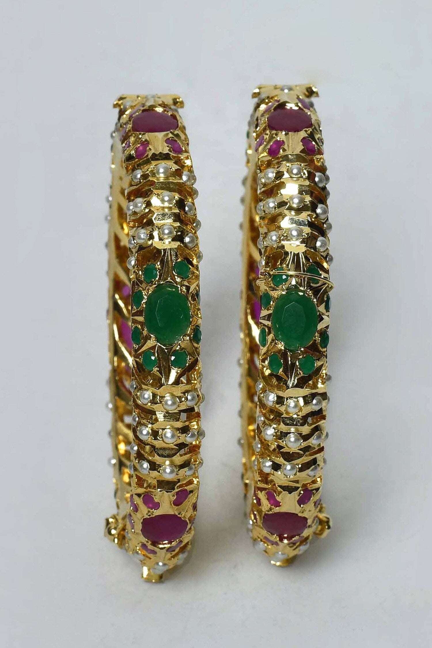Kundan Jadau Cutwork Bangles - Set of 2 