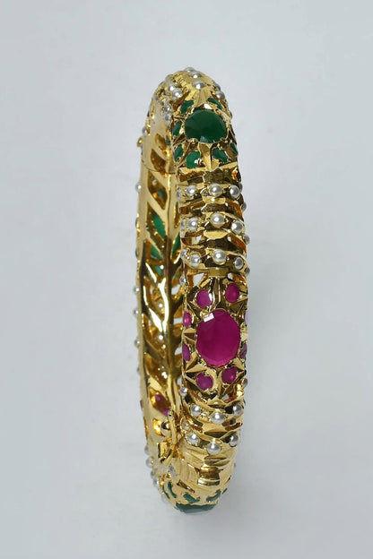 Kundan Jadau Cutwork Bangles - Set of 2 