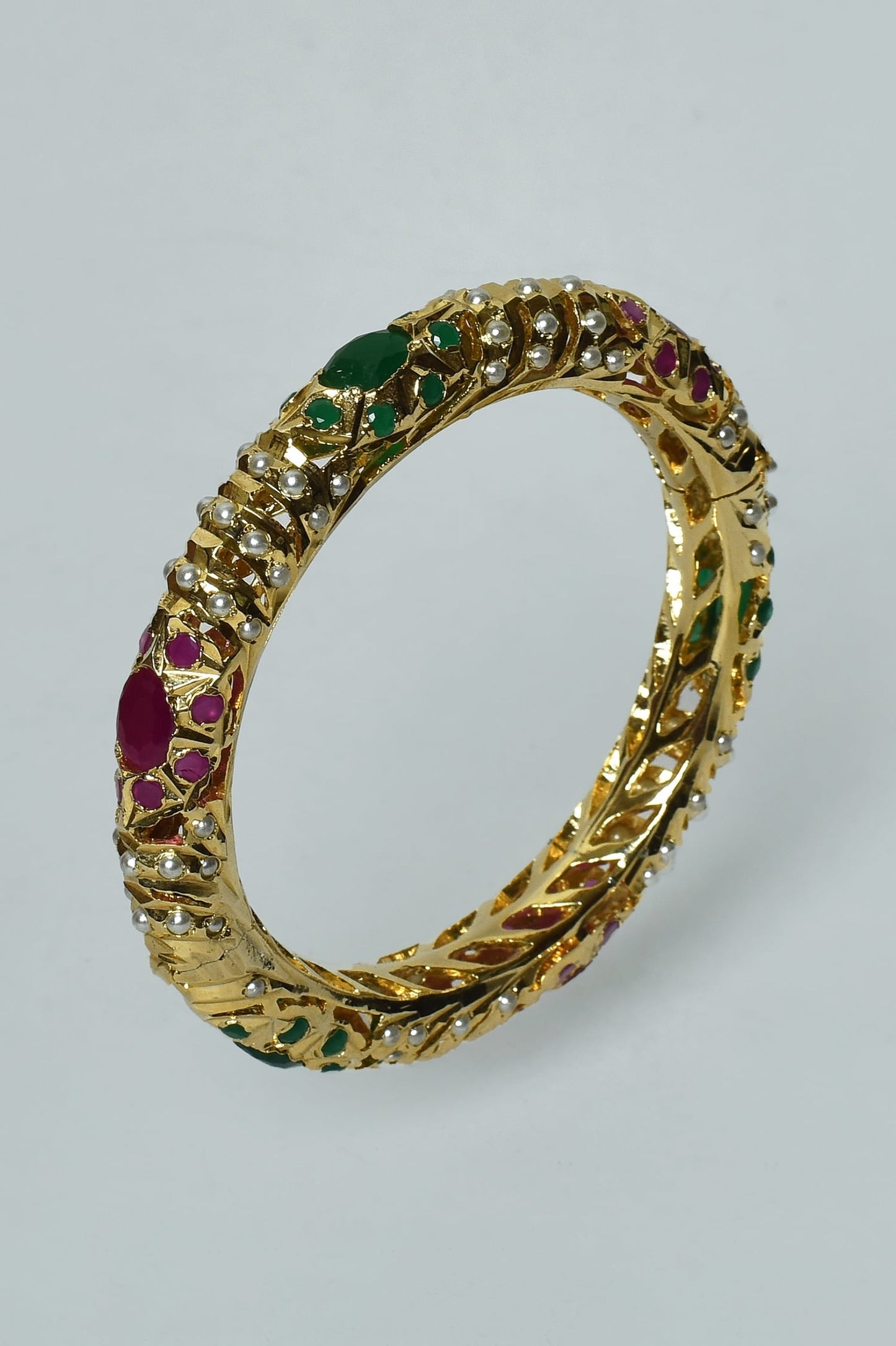 Kundan Jadau Cutwork Bangles - Set of 2 
