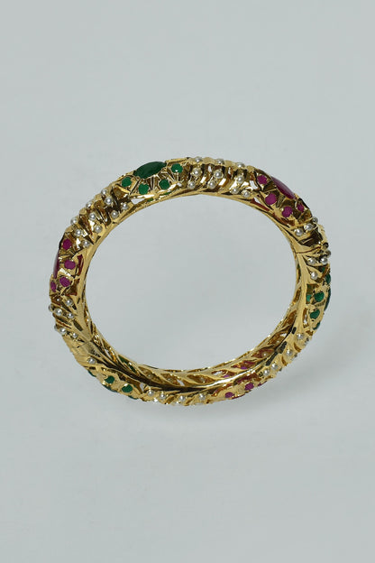 Kundan Jadau Cutwork Bangles - Set of 2 