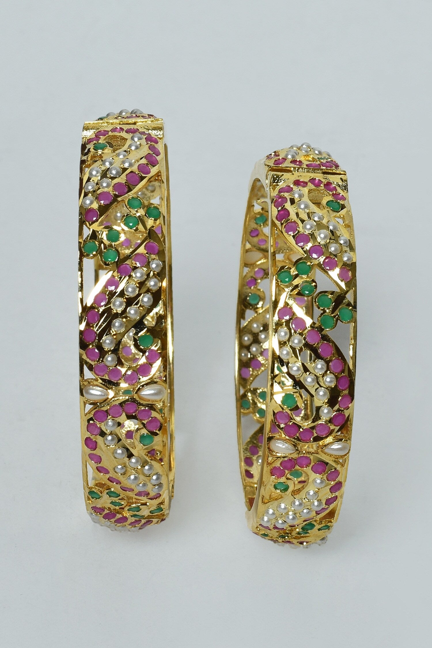Kundan Jadau Bangles - Set of 2 