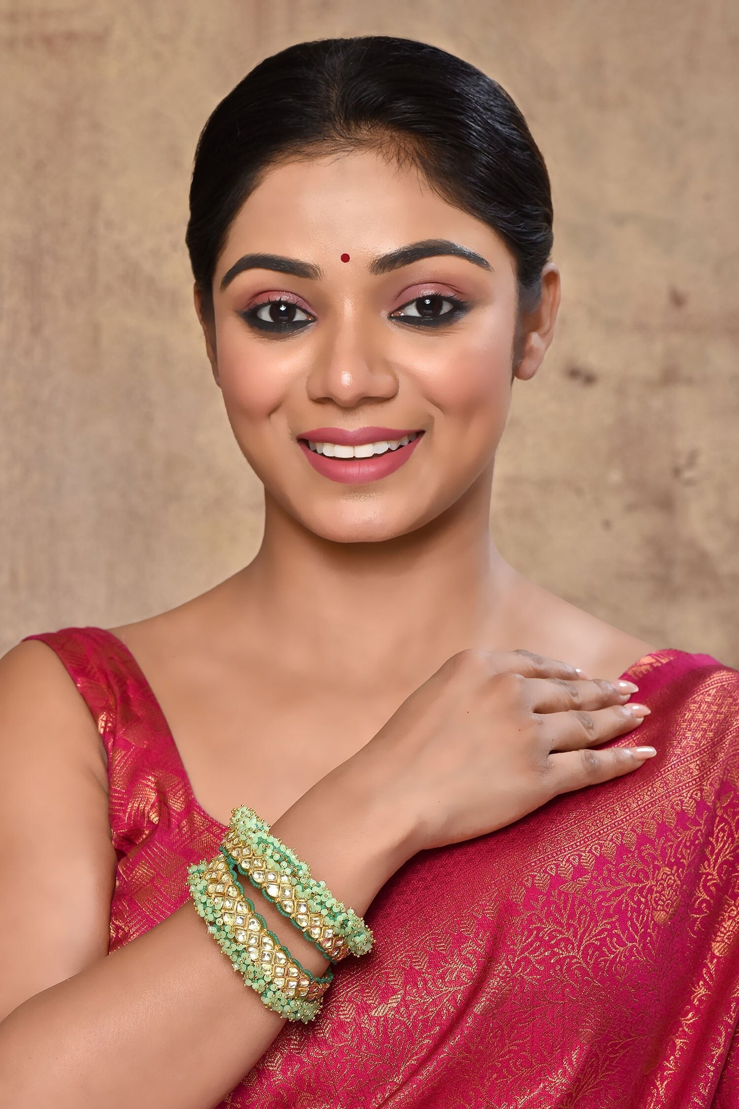 Kundan Embellished Bangles - Set of 2 