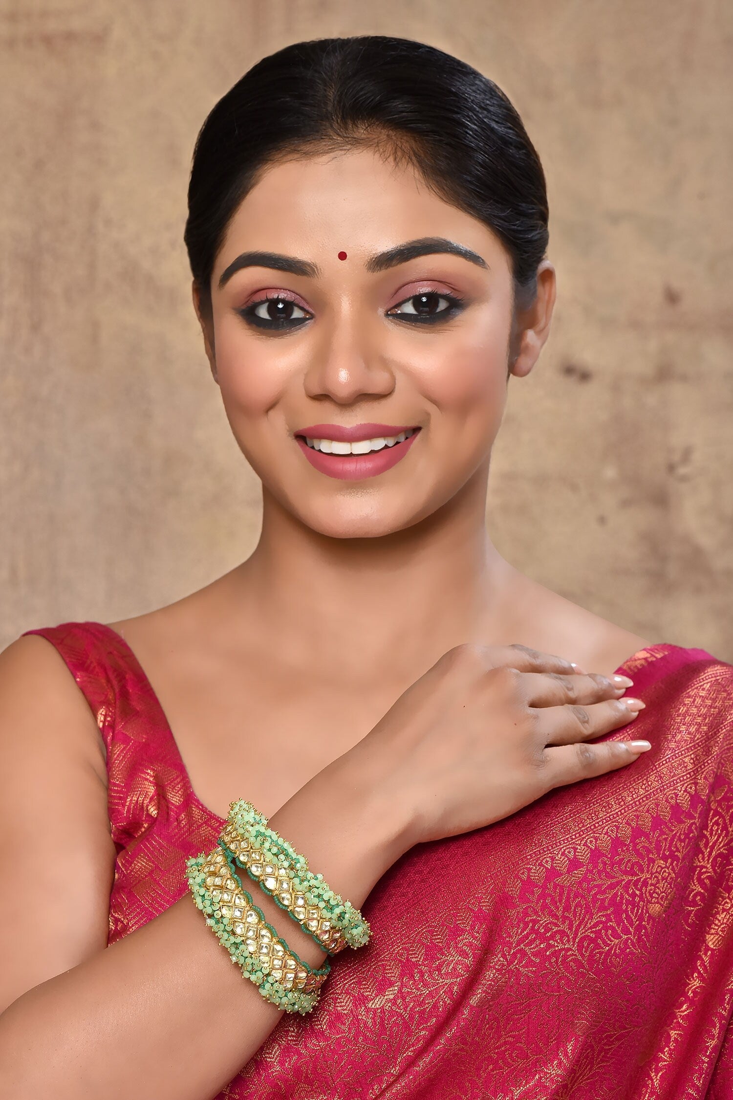 Kundan Embellished Bangles - Set of 2 