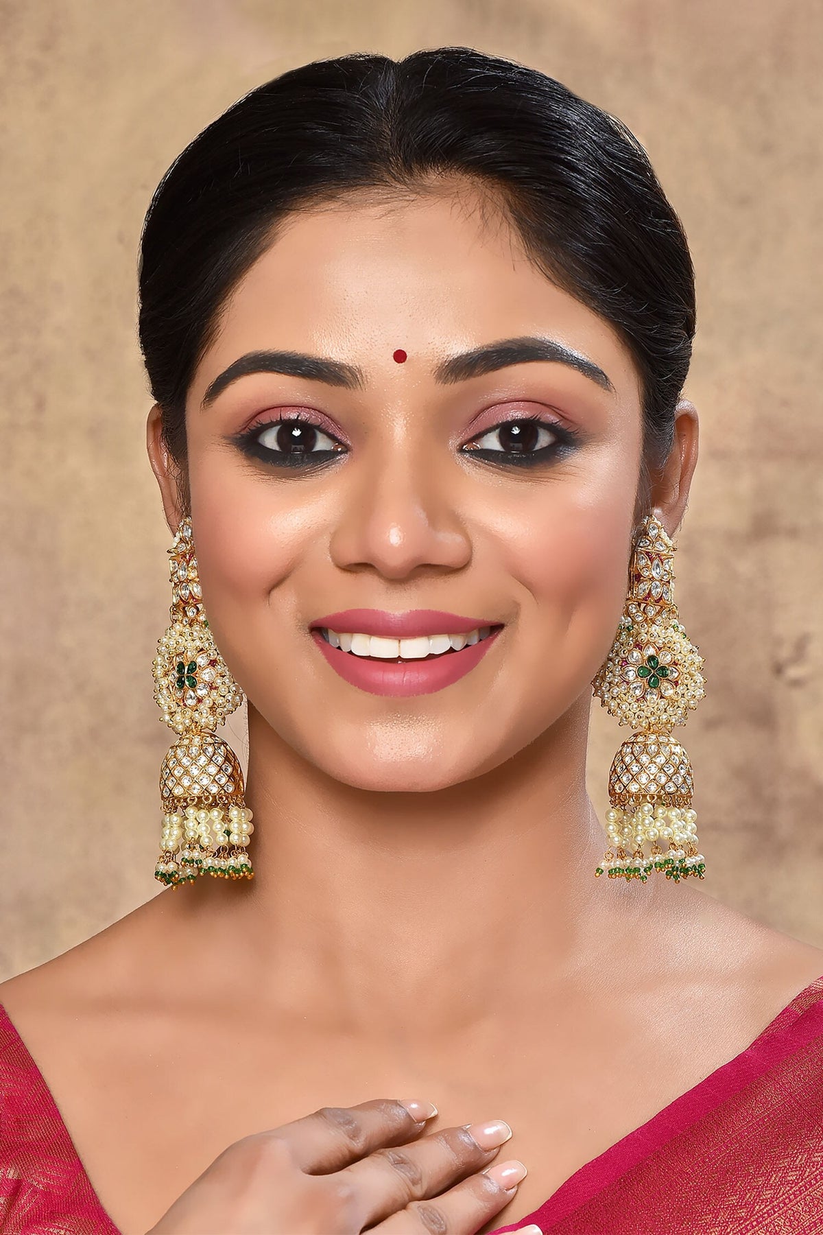 Kundan Embellished Jhumkis 