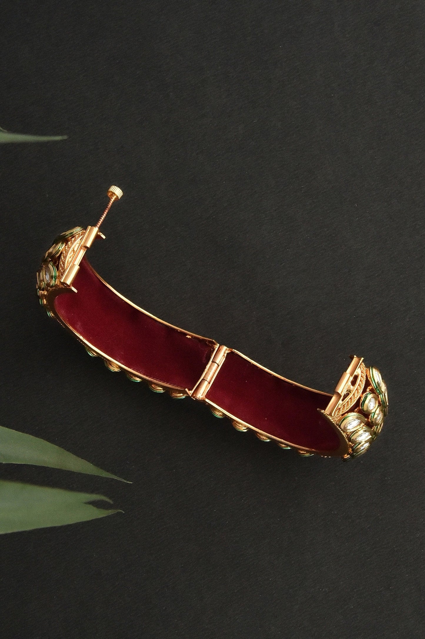 Kundan Embellished Floral Kada 