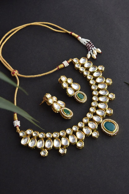 Kundan & Stone Embellished Necklace Set 
