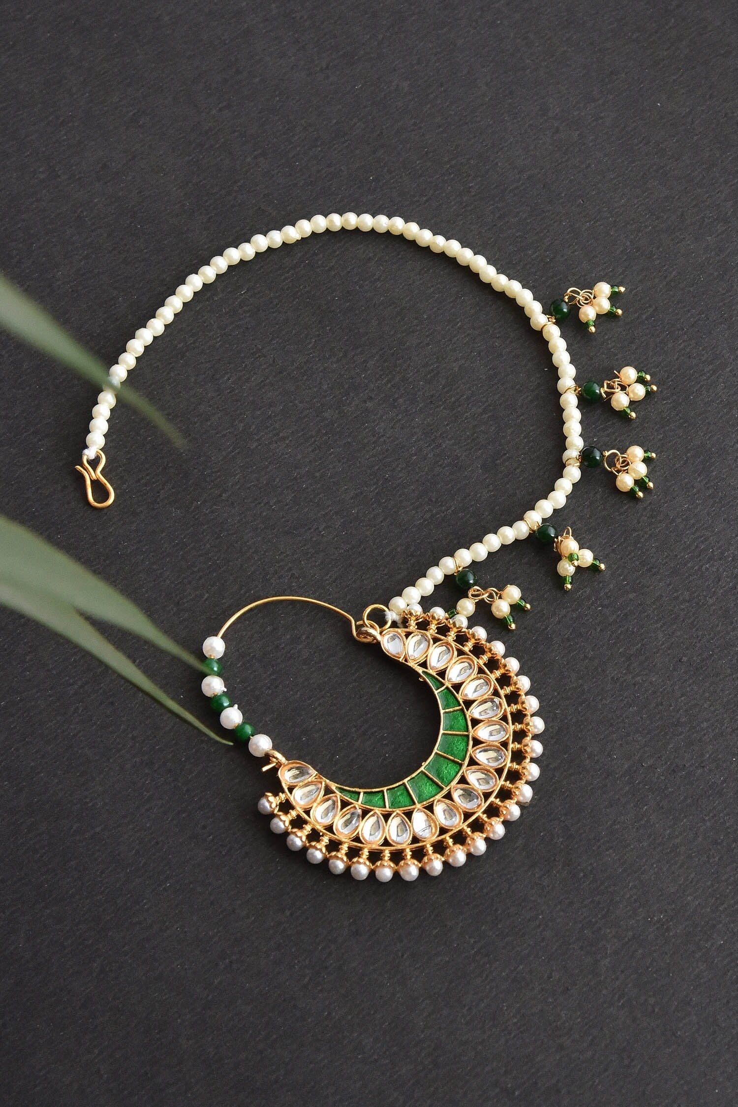 Kundan & Pearl Embellished Nath 