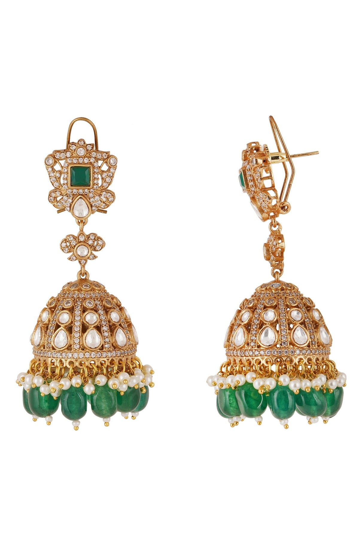 Kundan Embellished Jhumkas 