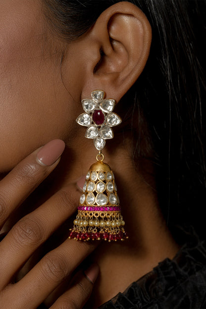 Polki Embellished Jhumkas 