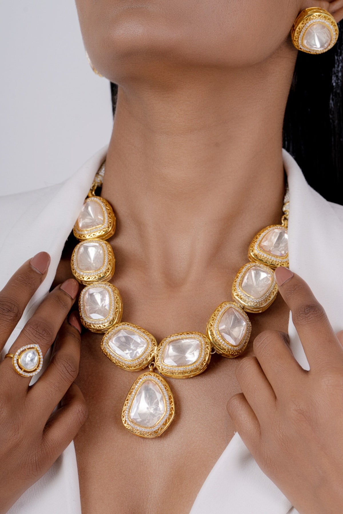 Geometric Shaped Necklace Set 