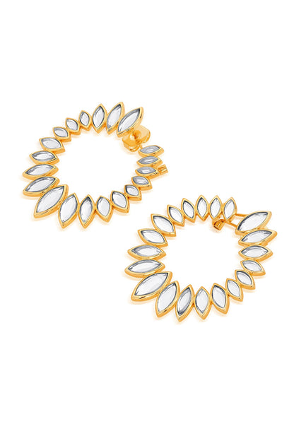 Marquise Mirror Embellished Earrings 