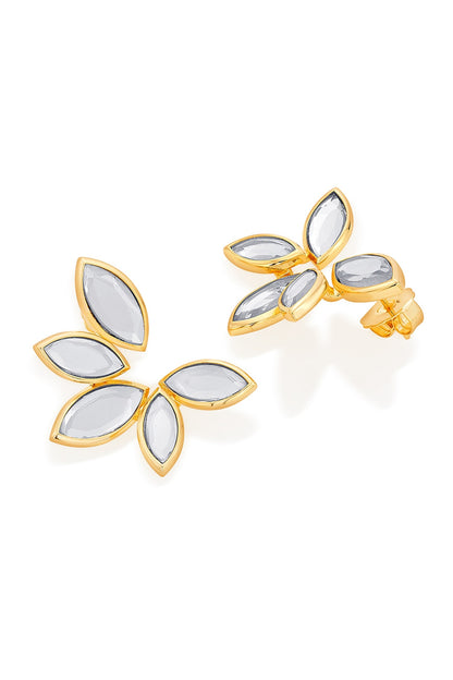 Marquise Mirror Stud Earrings 