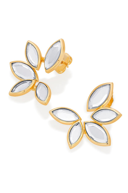 Marquise Mirror Stud Earrings 