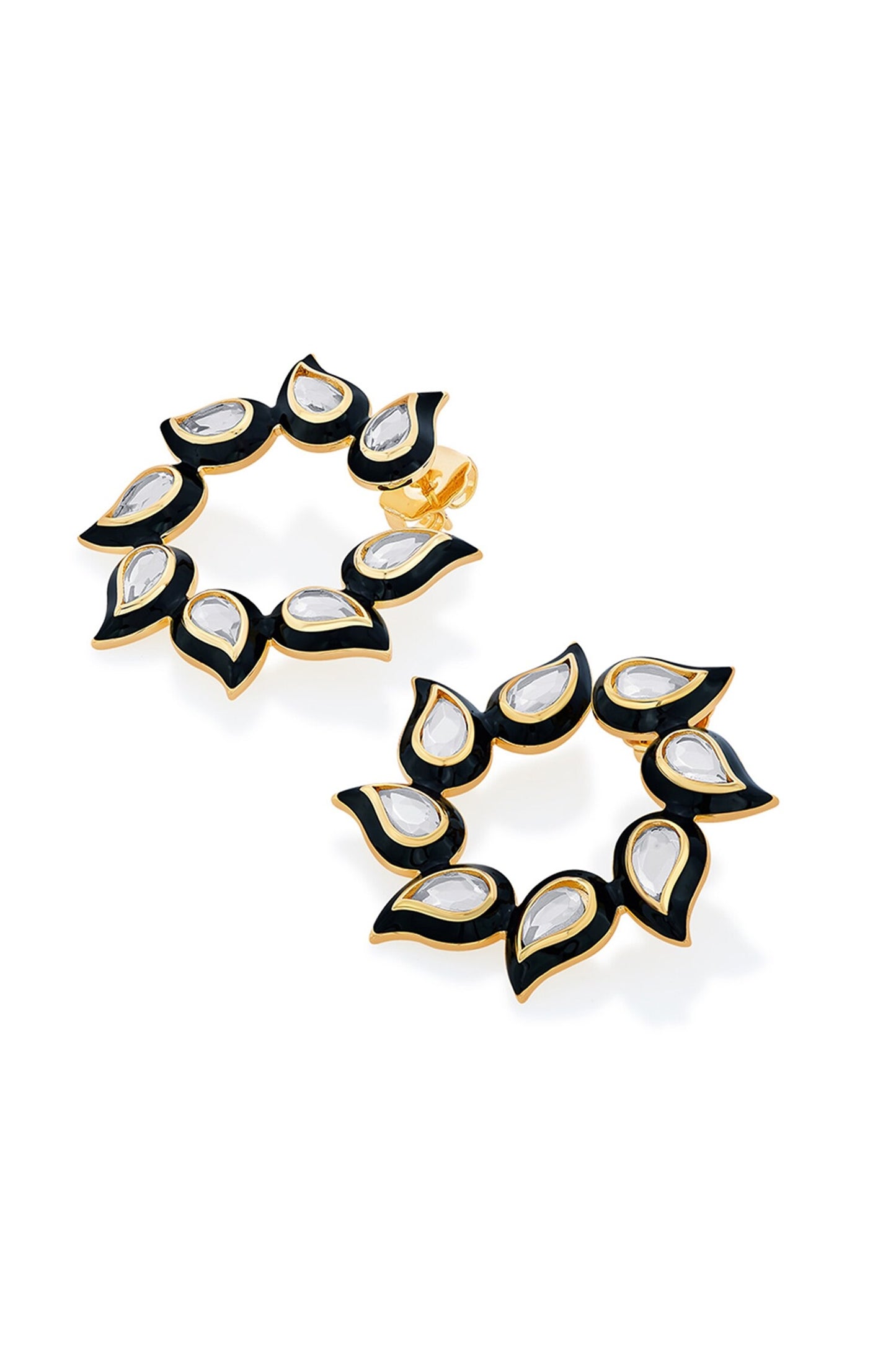 Amina Enamel Mirror Earrings 