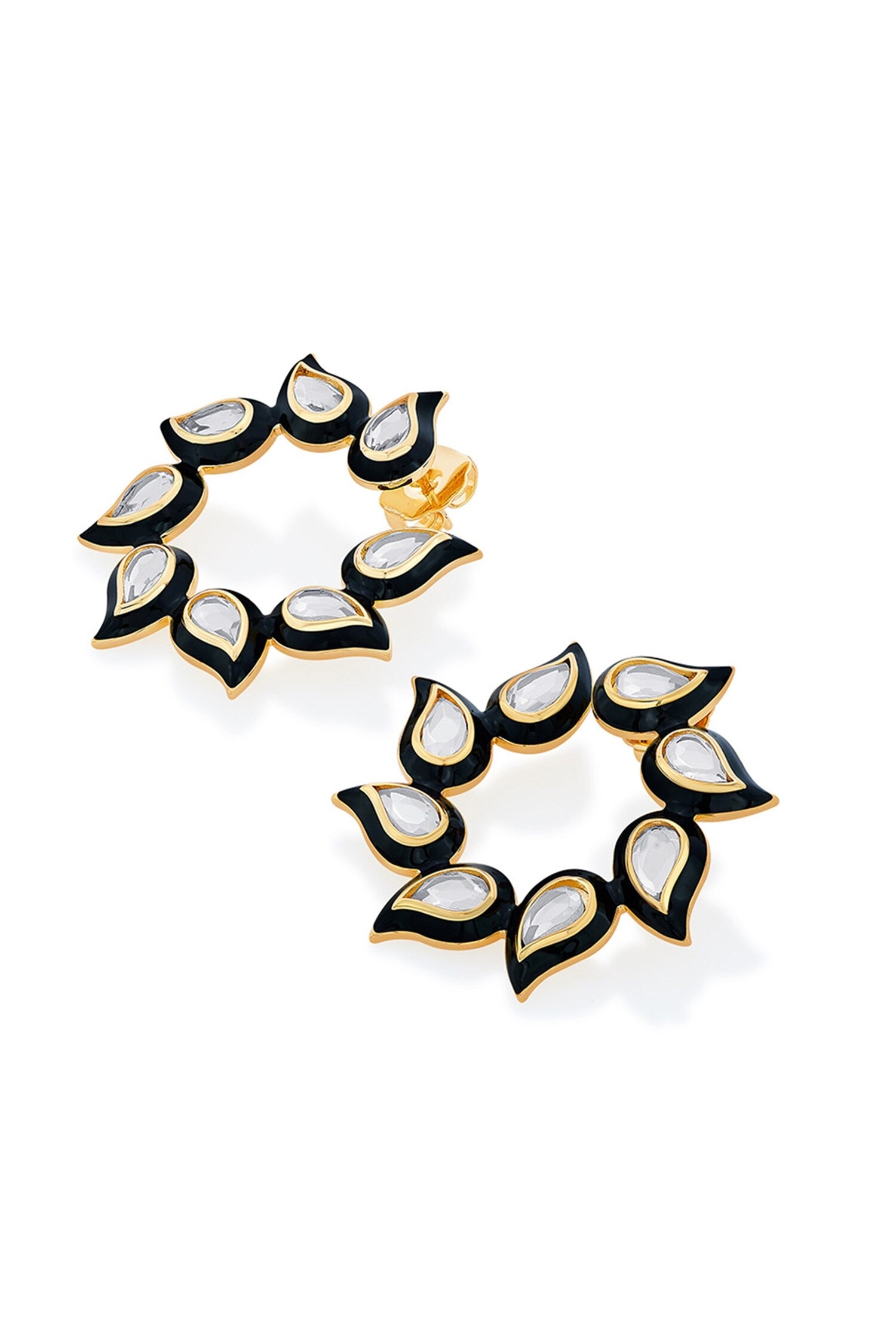 Amina Enamel Mirror Earrings 
