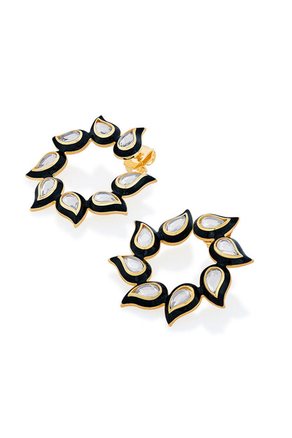 Amina Enamel Mirror Earrings 