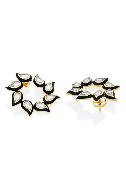 Amina Enamel Mirror Earrings 