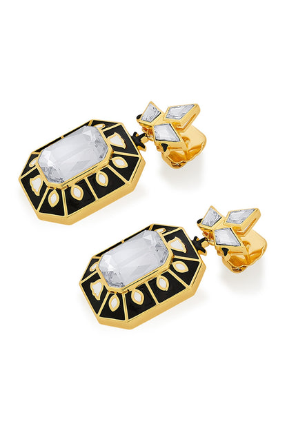 Blaze Crystal Enamelled Earrings 