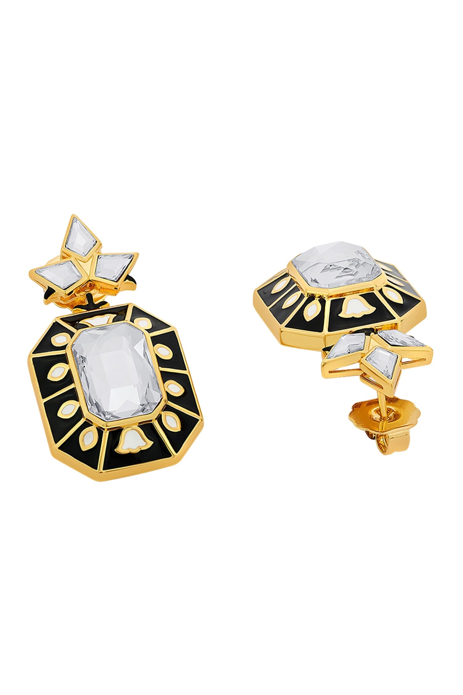 Blaze Crystal Enamelled Earrings 