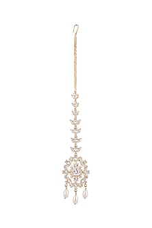 Gold Plated Cz Stone Maang Tikka