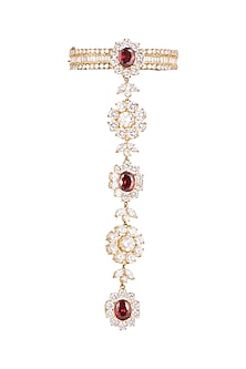 Gold Plated Cz Stone Hand Harness