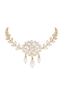 Gold Plated Cz Stone Choker Necklace
