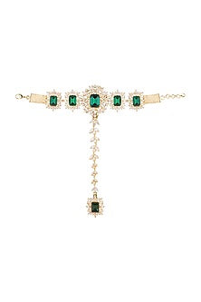 Gold Finish Cz Hand Harness