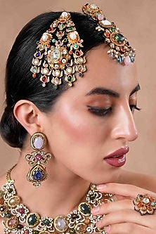 Black Rhodium Finish Navratna Stone Pasa