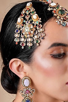 Black Rhodium Finish Navratna Stone Pasa