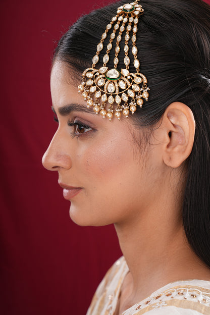 Gold Finish Kundan Polki Passa
