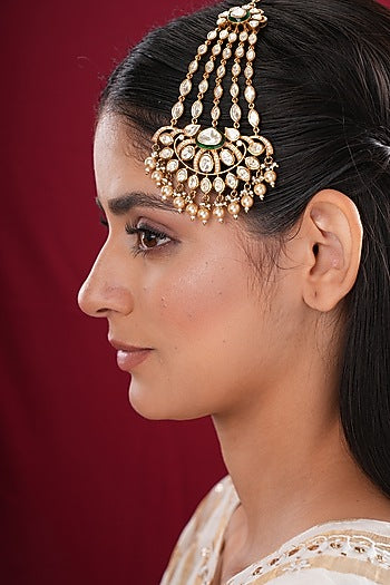 Gold Finish Kundan Polki Passa