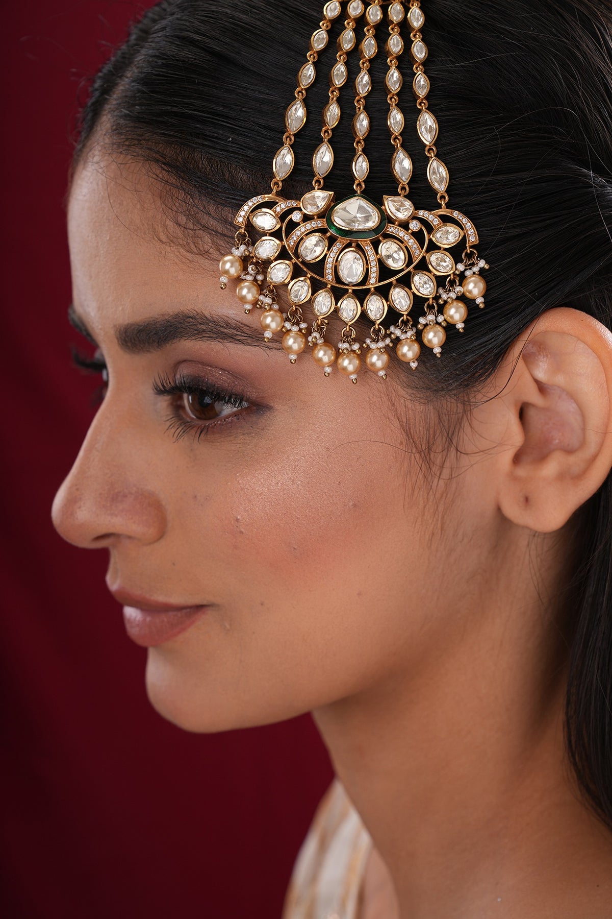 Gold Finish Kundan Polki Passa