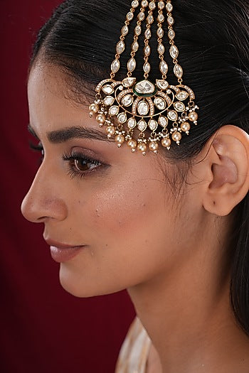 Gold Finish Kundan Polki Passa