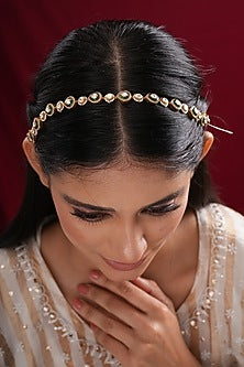 Gold Finish Kundan Polki Sheeshpatti