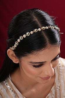 Gold Finish Kundan Polki Sheeshpatti