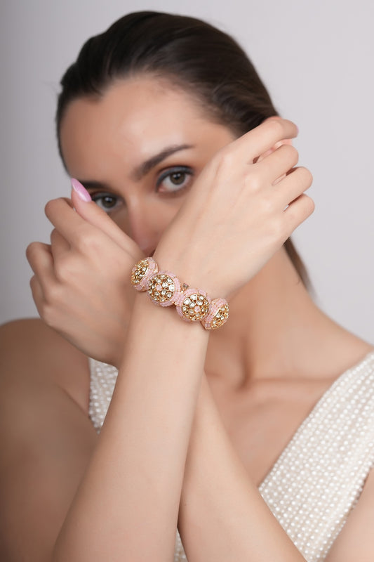 Gold Plated Pacheli Bangles (Set Of 2)