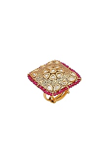 Gold Plated Kundan Polki Ring