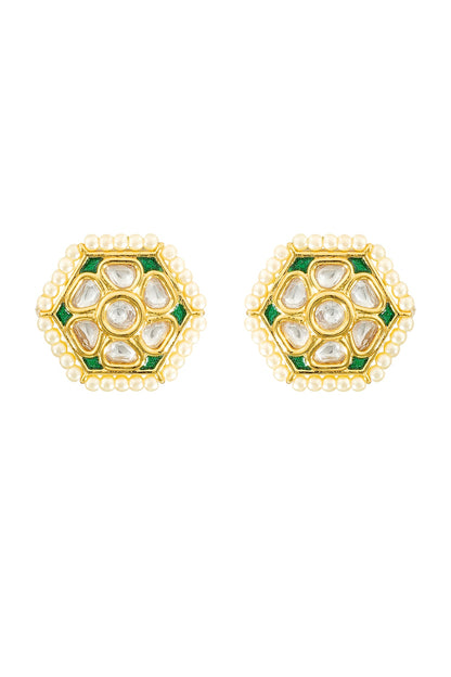 Gold Plated Meenakari Stud Earrings
