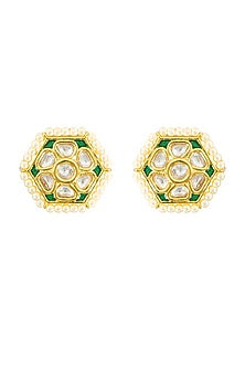 Gold Plated Meenakari Stud Earrings