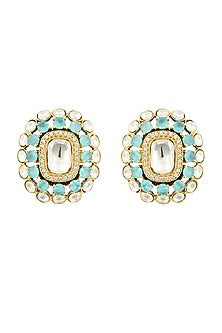 Gold Plated Sapphire Stud Earrings