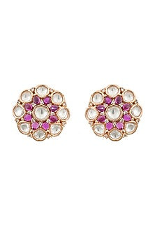 Gold Plated Ruby Stud Earrings