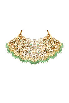 Gold Plated Mint Drop Choker Necklace