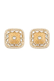 Gold Plated Square Earrings