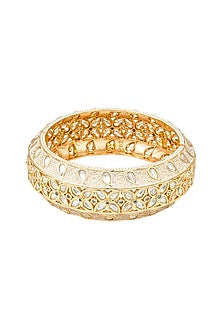 Gold Plated Kundan Polki Meenakari Kada