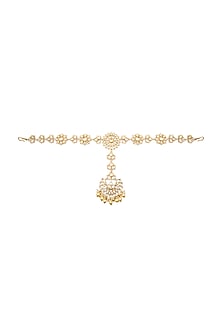 Gold Plated Sheeshpatti With Attached Maang Tikka
