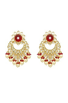 Gold Plated Moissanite Polki Earrings