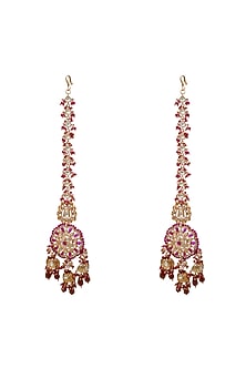 Gold Plated Ruby Red Moissanite Earrings